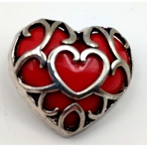Nintendo 2019 Heart Enamel Pin – Red & Silver Collector's Pin Badge Zelda Style
